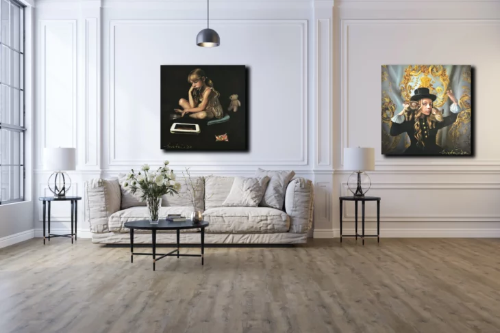 peinture figurative contemporaine de l'artiste peintre sveta marlier in situ