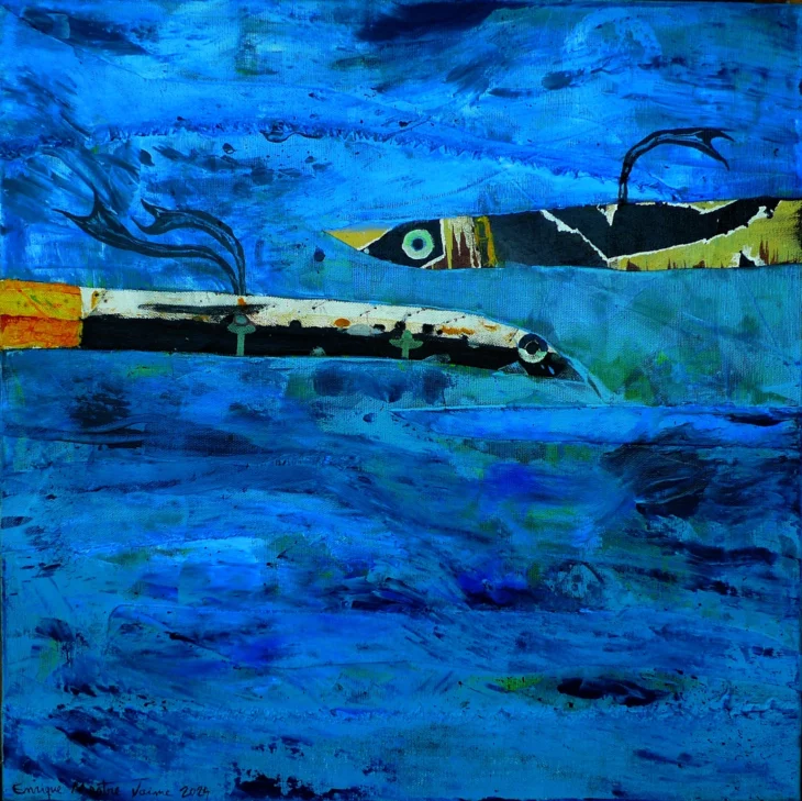 tableau contemporain acrylique couleur vive sur toile de l'artiste espagnol enrique mestre-jaime a vendre chez artmourier.com