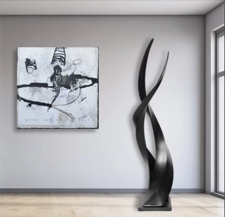 sculpture contemporaine abstraite métal par l'artiste francais francis guerrier