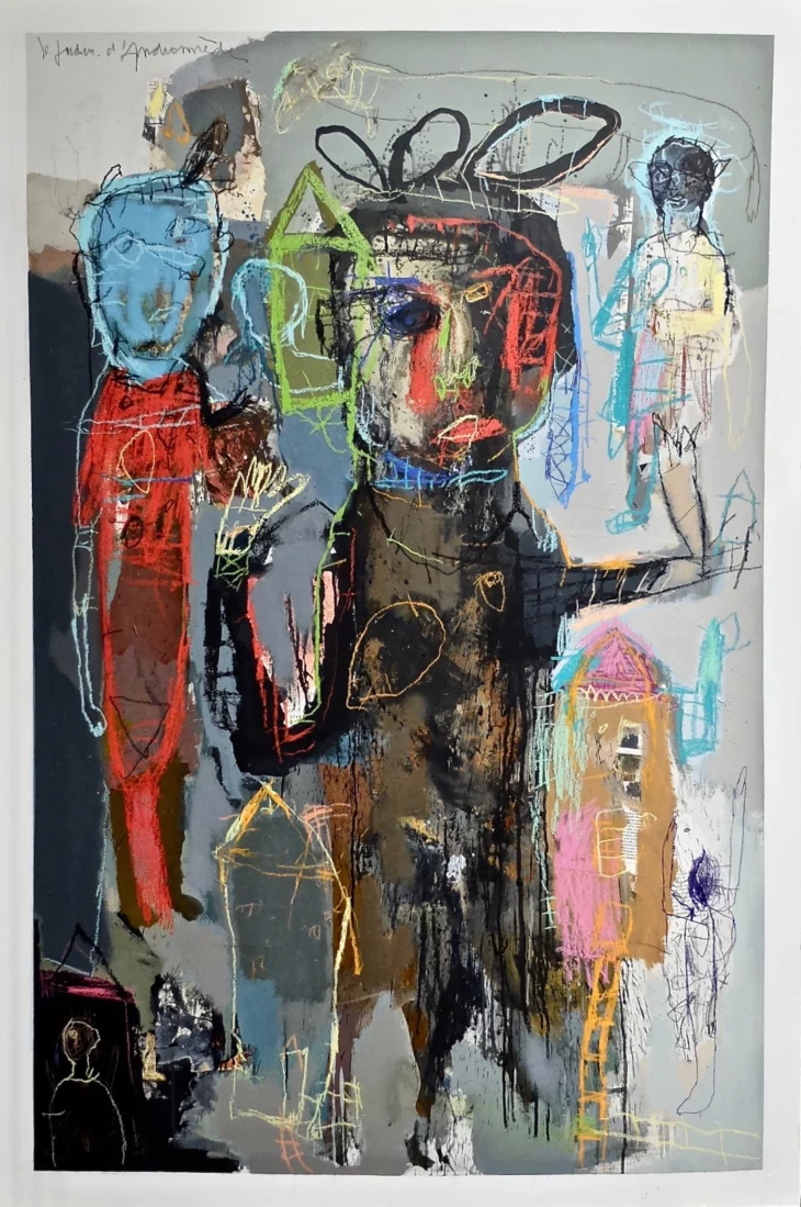 Peinture acrylique contemporaines sur l'humanité , la spiritualité, de l'artiste peintre francais jean-louis bessede