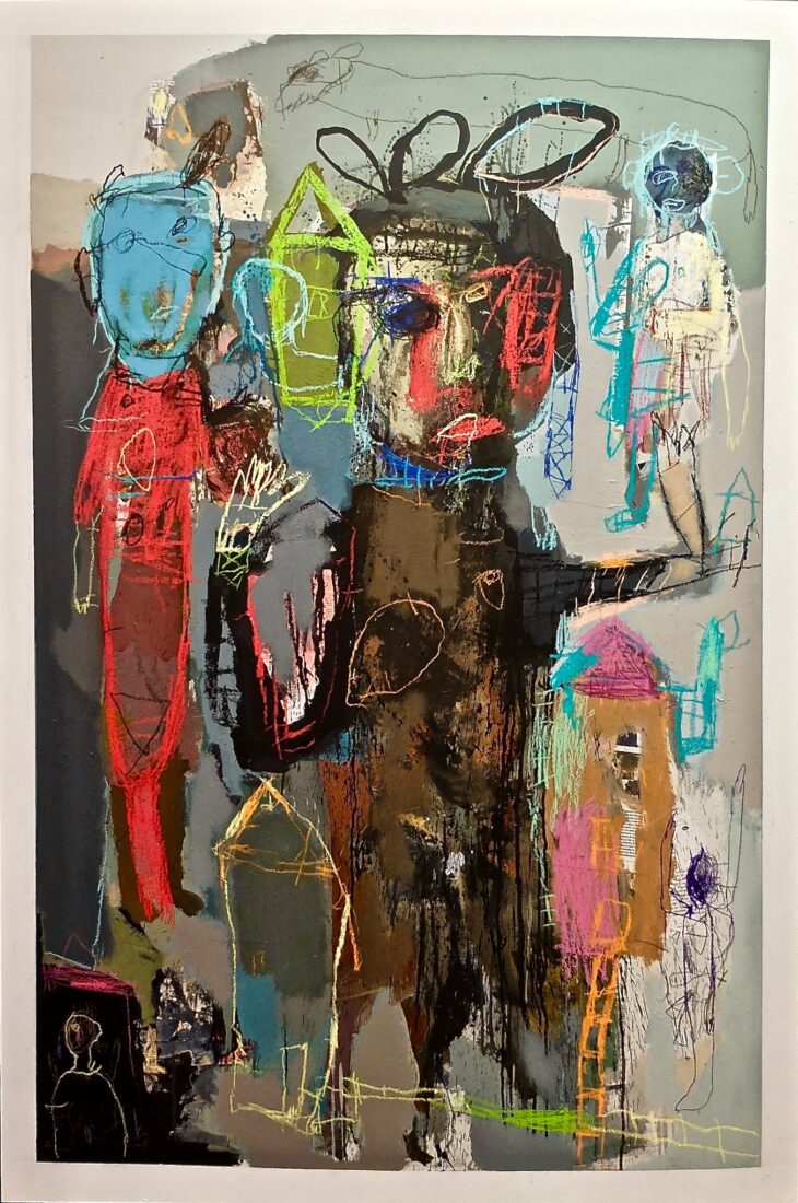 Peinture acrylique contemporaines sur l'humanité , la spiritualité, de l'artiste peintre francais jean-louis bessede