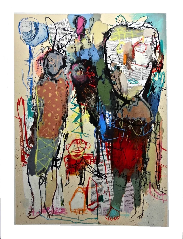 Peinture acrylique contemporaines sur l'humanité , la spiritualité, de l'artiste peintre francais jean-louis bessede