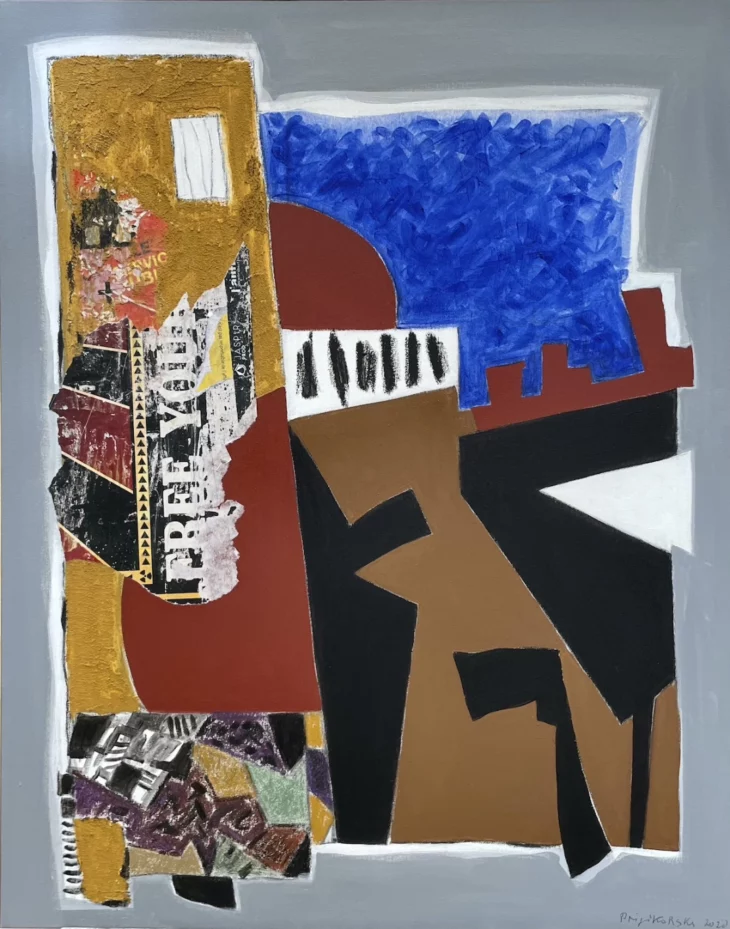 peinture contemporaine technique mixte sur toile de l'artiste peintre danielle prijikorski a decouvrir sur artmourier.com