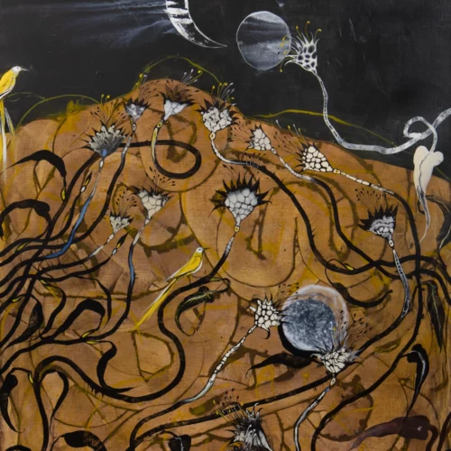 peinture contemporaine marron et noire grand format de l'artiste enrique mestre-jaime disponible à la vente chez artmourier.com