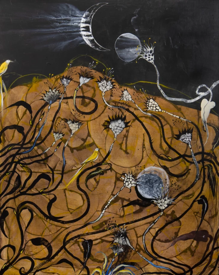 peinture contemporaine marron et noire grand format de l'artiste enrique mestre-jaime disponible à la vente chez artmourier.com