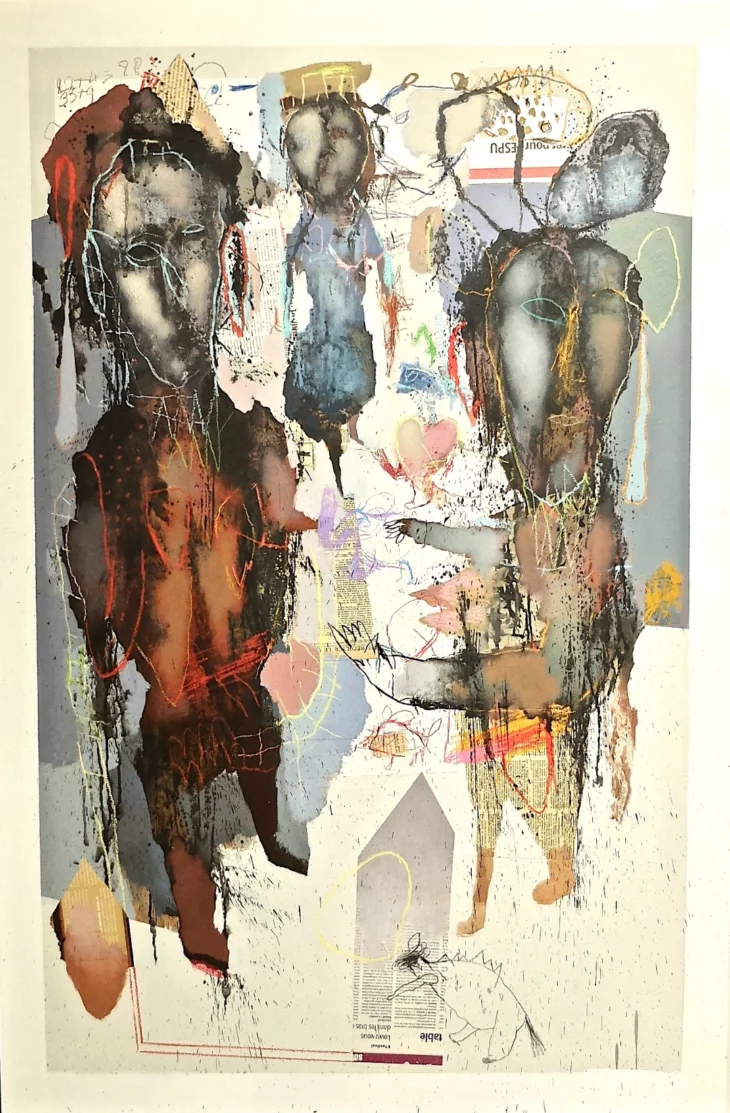 Peinture acrylique contemporaines sur l'humanité , la spiritualité, de l'artiste peintre francais jean-louis bessede