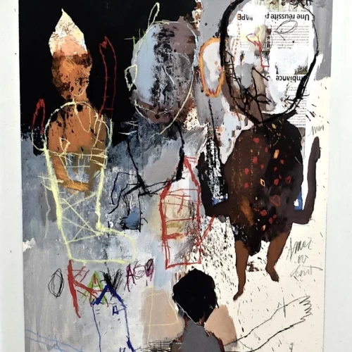 Peinture acrylique contemporaines sur l'humanité , la spiritualité, de l'artiste peintre francais jean-louis bessede