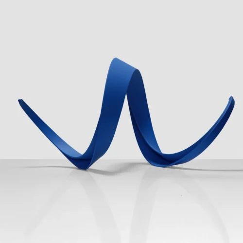 sculpture contemporaine abstraite métal bleu par l'artiste francais francis guerrier en vente sur artmourier.com