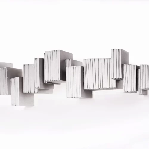 sculpture contemporaine en acier inox microbille de felix valdelievre , disponible à la vente sur artmourier