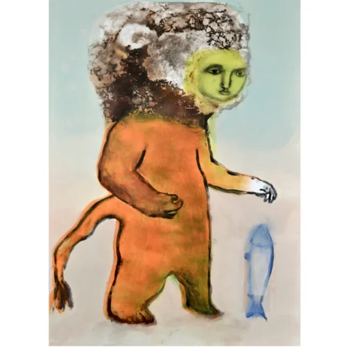 monotype en couleur sur papier oeuvre unique de melanie duchaussoy en vente dans la galerie art mourier