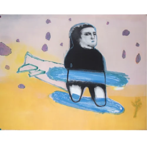 monotype en couleur sur papier oeuvre unique de melanie duchaussoy en vente dans la galerie art mourier