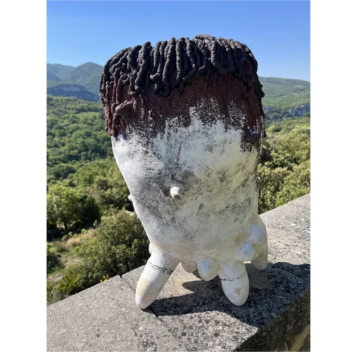 ceramique contemporaine en gres rouge et porcelaine de la ceramiste francaise christiane filliatreau en vente a la galerie art mourier