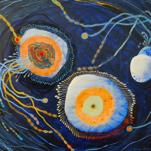 tableau contemporain acrylique couleur vive sur toile de l'artiste espagnol enrique mestre-jaime